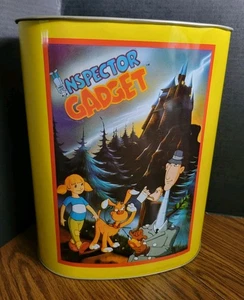 RARE Vintage Inspector Gadget Metal Trash Garbage Can Decor 1990 13” HTF - Picture 1 of 22