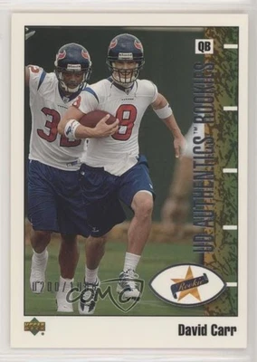 2002 UD Authentics Rookies /1000 David Carr #113 Rookie RC - Image 1 of 2