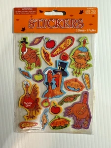 Vintage Amscan Stickers, 3 sheets, Thanksgiving and Turkeys, NEW - Picture 1 of 2