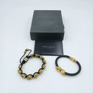 Northskull London 18ct Gold Plated Bracelets - Set Of 2 - Combined RRP £350 - Picture 1 of 13