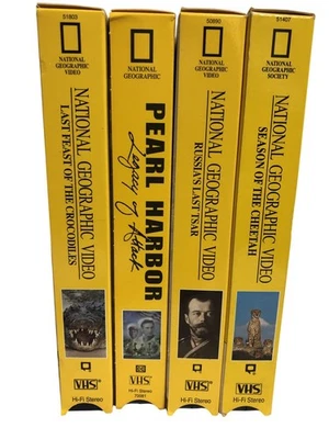 Lot Of 4 National Geographic Video VHS Tapes: Educational Historical Animals Foto 1 de 4