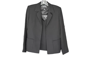 Women's Kasper Black Polyester Blazer W/ Matching Black Top Size 2P - Picture 1 of 8