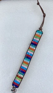 BOHO Multistone Button Closure Bracelet “7 - 8” adjustable New - Picture 1 of 10