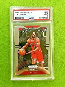 PSA 9 Coby White PRIZM ROOKIE CARD Chicago Bulls RC 2019-20 Prizm