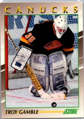 1991 Troy Gamble #29 Score Vancouver Canucks 91-SRHKC#1 - Image 1 of 2