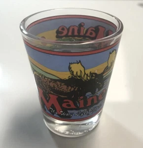 State Of Maine USA Schnapsglas The Way Life Should Be Ducks Elch - Bild 1 von 6