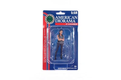 Figura 7 Car Meet 3 1:18 American Diorama 76332 azul gris dama mujer 4" Foto 1 de 2
