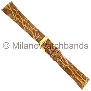 16mm Morellato Genuine Crocodile Honey Unstitched Watch Band Ladies 0042 - Picture 1 of 4