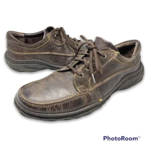 Geboren Herren 12 Mokassinnaht Oxford Braun Leder Kiesel Leger Bequem Schnürschuh - Bild 1 von 11