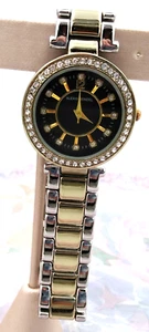 Alexis Bendel~~6910~~Beautiful Blue Face ~~Crystals Surround~~2 Tone Band~~Watch - Picture 1 of 2