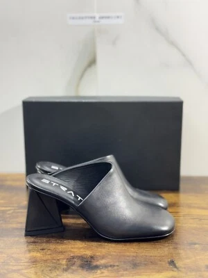 Stratégie Chaussure Femme Sabot Cuir Noir Luxury Woman Shoes Stratégie 36 - Photo 1/4