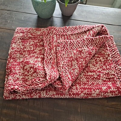 Manta/afgana hecha a mano roja/blanca 50" x 44" Foto 1 de 4