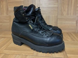 RARE🔥 Hoffman's G0re-Tex Steel Toe Short Work Boots Sz 9 Men's Black Leather - Picture 1 of 12