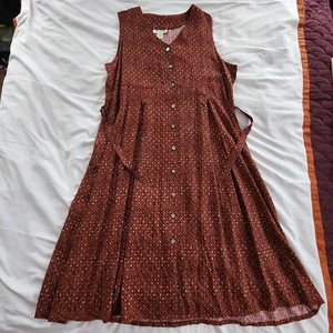 Two Twenty Women's Size Large Petite Burgundy Button Up Sleeveless Maxi Dress - Picture 1 of 7