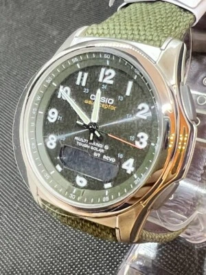 CASIO WAVE CEPTOR WVA-M630B-3AJF  Tough Solar Atomic Radio Japan Green Khaki - image 1 of 4