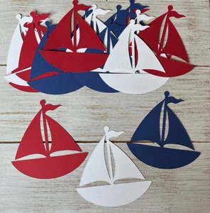 Sailboat Boats Cutouts Nautical Paper cut outs Classroom Bulletin Board decor - Picture 1 of 2
