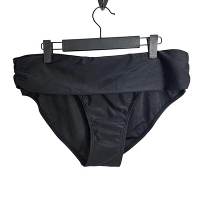 Parte inferior de bikini Jones New York plegable negra para mujer talla 12 natación Foto 1 de 4