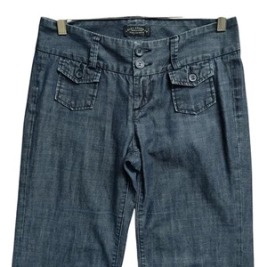 Lucky Brand Denim Trouser Wide Leg Dungaree Jeans Pants Size 6 Bootcut Manhattan - Picture 1 of 14