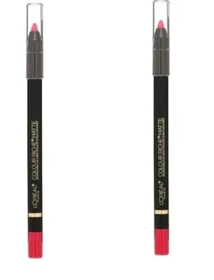 2x L'Oreal Lip Liner Colour Rich Matte Bright Pink Shade #108 Best Mattes NEW - Image 1 of 4