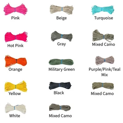 BLUE OX ROPE 550 paracord Type III 7 Strand Parachute Cord 25, 50, 100 ft - Made in USA