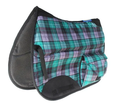 Horse English All-Purpose Neoprene Shock Absorbing Plaid Saddle Pad 72TS29 - Image 1 of 4