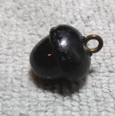 Vintage Antique Glass Button ACORN - Image 1 of 4