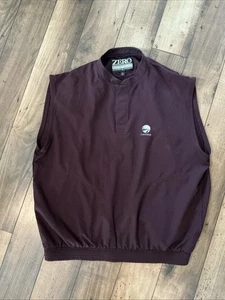 Zero Restriction Men's XL Golf Vest 3-Snap Embroidered Chest Logo Maroon USA - Picture 1 of 13