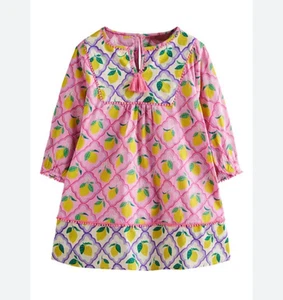 Mini Boden Lemon Print Tunic Girls 13-14 Beach Swim Cover Up Preppy Resort Pink - Picture 1 of 11