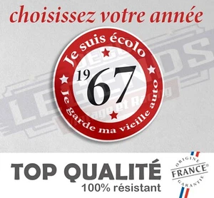 Stickers Autocollant Vignette decal Fiscale année voiture de collection CRIT'AIR - Picture 1 of 2