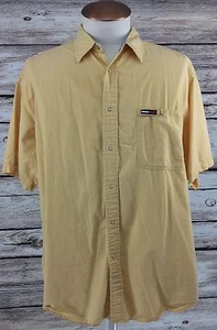 VTG 90s Tommy Hilfiger Jeans Checked Button Up Shirt Short Sleeve Mens XL Yellow - Picture 1 of 5