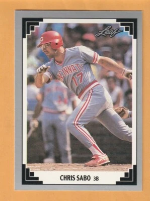 Chris Sabo Cincinnati Reds 1991 Leaf #65 Novi Michigan Wolverines 12I - Image 1 of 2