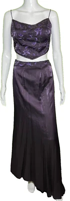 Alyce Designs Size 6 Two Piece Lavender Purple Floral Formal Prom Gown Dress - Image 1 of 4