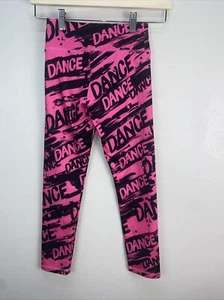 JUSTICE, GIRLS LEGGINGS, MULTI COLORS, SIZE 8 Dance Spellout - Picture 1 of 8
