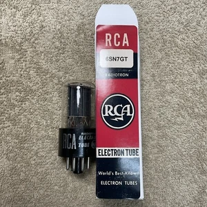 RCA 6SN7GT AUDIO VACUUM TUBE TESTED VINTAGE BLACK PLATES A819.C - Bild 1 von 3