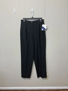 Womens NEW "Liz Claiborne" Deep Charcoal Front Pleat Polyester Stretch Pants 10 - Picture 1 of 10