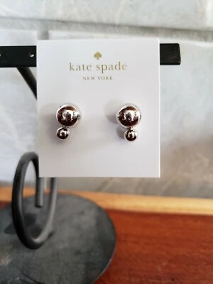 kate spade -bright ideas - Double Bauble Stud Earrings - Silver - NWT- $44  A78 - Image 1 of 3