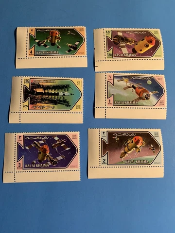 SET OF 6  PERFORATED  Ras Al Khaima 1971  SPACE STAMPS  Salyut MINT NEVER HINGED Cover