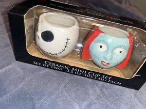The Nightmare Before Christmas Ceramic Mini Cup Set Jack and Sally 3.5oz each - Picture 1 of 3