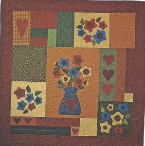Scrappy Happy Flowers applique and piecing quilt for QW - Picture 1 of 1