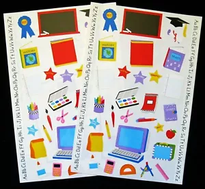 Mrs Grossman Two Vintage 6x9" 'SCHOOL' Sticker Sheets (c-2001) Retirado - Imagen 1 de 1