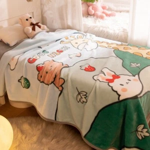 Enchanted Forest Friends Fleece Throw Blanket - Soft & Cozy for All Seasons - Picture 1 of 12