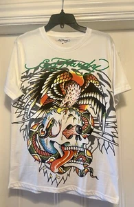 Auténtica Camiseta Ed Hardy Calavera Serpiente Talla Mediana - Imagen 1 de 5