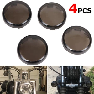Smoke Bullet Turn Signal Light Lens Cap Cover For Harley Sportster Softail 96-22 - Picture 1 of 12