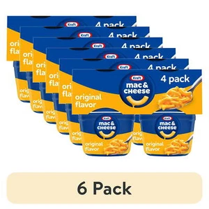 Paquete de 6 tazas de queso y macarrones de queso Mac N originales Kraft fáciles para microondas cena - Imagen 1 de 3