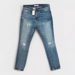 Tommy Hilfiger Skinny Jeans Herren 34x32 Blau Stretch Bestickt Distressed Neu - Bild 1 von 8