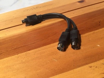 6"  PS2 Male to Dual Female Y Cable - PS/2 Splitter - Black - Image 1 of 4
