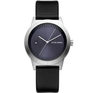 Jacob Jensen 151 Ladies Black Leather Strap Watch JJ151 - Picture 1 of 1