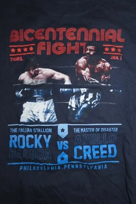 Camiseta Bicentennial Fight "ROCKY" SYLVESTER STALLONE vs "APOLLO" CREED (XL) Foto 1 de 2