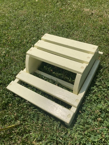 Vintage Wooden Children's Chair Step Stool Collapsible Folding Light Yellow15x12 Cover