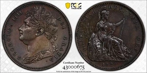 1822 Gran Bretaña 1/4D Farthing PCGS MS62BN S-3822 - Imagen 1 de 3